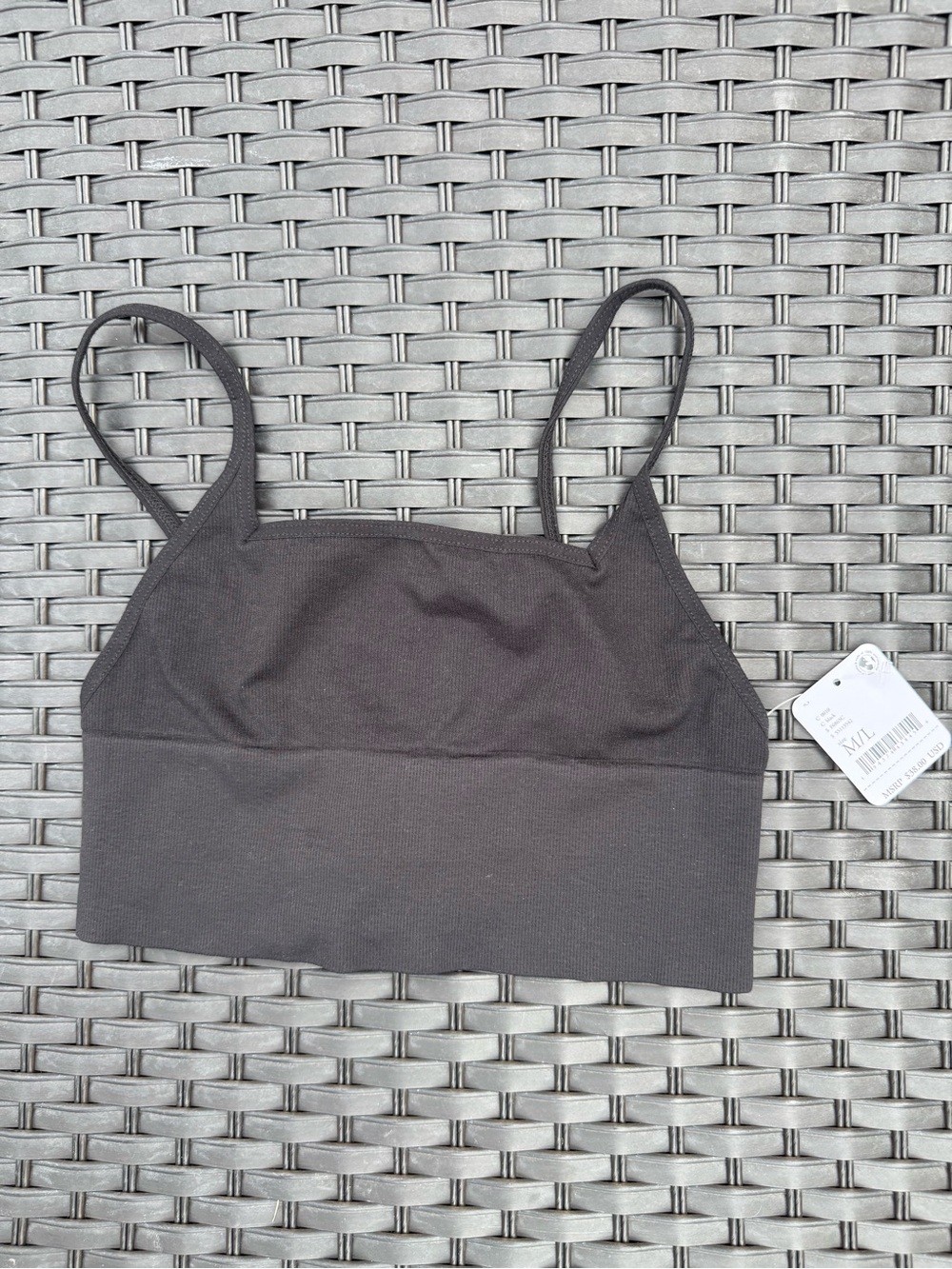 Free People Seamless Black Crop Bralette with Adjustable Straps